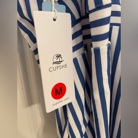 Cupshe Blue & White Striped Swimsuit - Picture 4 of 8